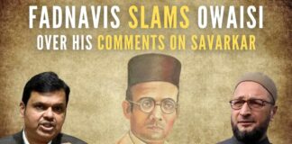 A war of words erupted between Maharashtra DY CM Fadnavis and Owaisi over the contribution of Veer Savarkar to the freedom struggle