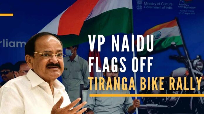 The Vice President flagged off the ‘Har Ghar Tiranga’ bike rally of MPs from Red Fort to Vijay Chowk