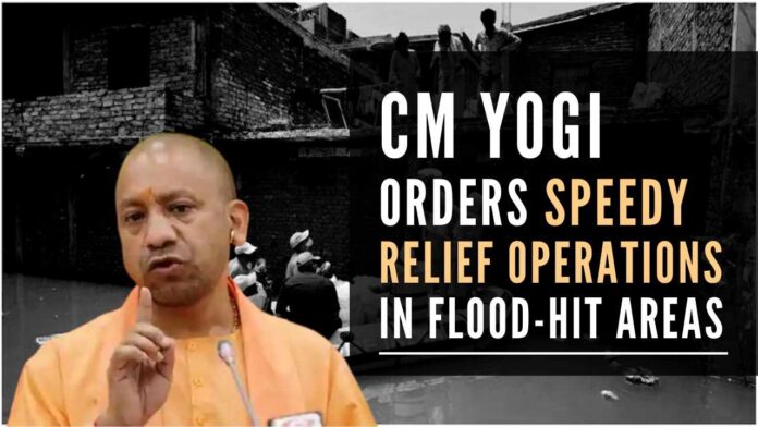 Yogi govt sends relief materials to stranded people in 1,111 flood-affected villages spread across 18 districts of UP