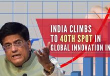 Commenting on the rankings, Commerce and Industry Minister Piyush Goyal said that "India innovating like never before"