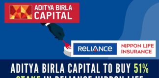 The financial services arm of the Aditya Birla Group has expressed intent to pick up 51% stake of Reliance Capital in Reliance Nippon Life Insurance Company