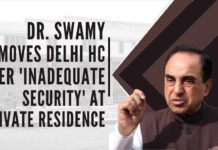 Dr. Swamy's counsel submitted that the Centre, during the hearing of an earlier plea by Swamy seeking re-allotment of his government accommodation, had assured continued security, but no such arrangements have been made