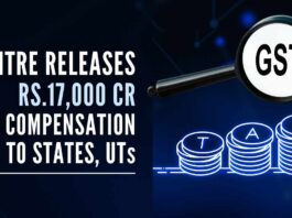 The total amount of compensation released to the states/ UTs so far, including the aforesaid amount, during the year 2022-23 is Rs.1,15,662 crore, the Finance Ministry said