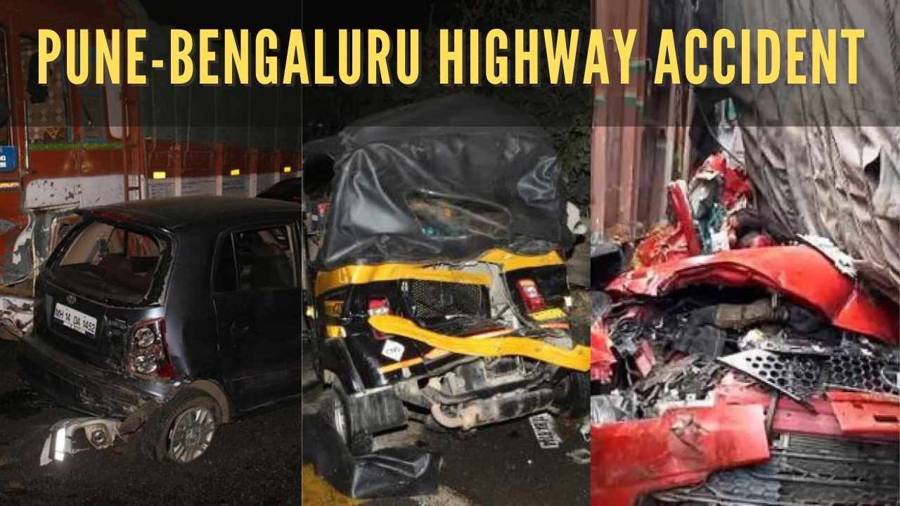 At least 48 vehicles were damaged in a massive accident that took place at Navale bridge on the Pune-Bengaluru highway