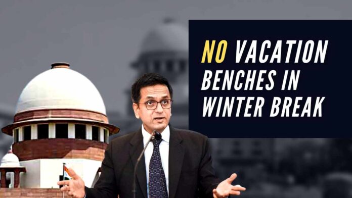 The Supreme Court bench will go on winter vacation from December 17 till January 1