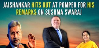 In his latest book, former U.S. Secretary of State Mike Pompeo said he never saw his Indian counterpart Sushma Swaraj as an “important political player”