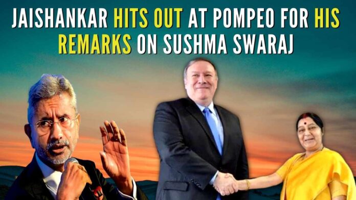 In his latest book, former U.S. Secretary of State Mike Pompeo said he never saw his Indian counterpart Sushma Swaraj as an “important political player”