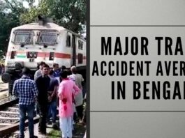 A major train accident was averted in West Bengal on Sunday morning