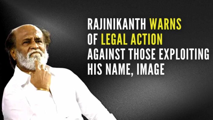 The notice states several product manufacturers were misappropriating Rajnikanth’s name, image, and voice to create confusion amongst the public and to entice them to buy certain products