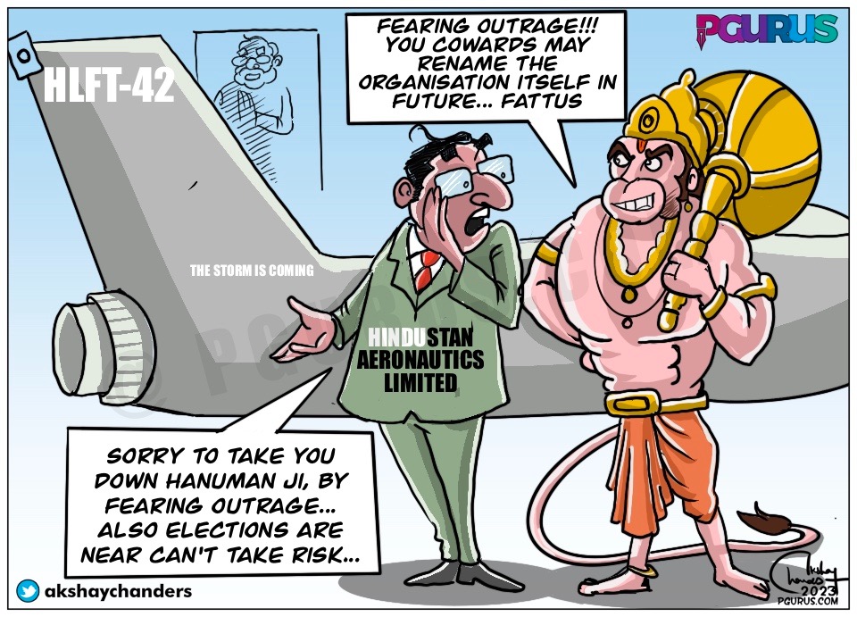 Hanuman-ji does not need an Airplane to fly - the Govt needs Hanuman-ji to win elections!