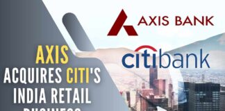 Axis Bank has acquired Citibank’s India retail business and its non-banking financial company (NBFC) consumer business as per this deal