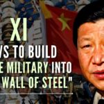 Xi describes security as the bedrock of China’s development, declaring that the military would build a “great wall of steel” to defend the country’s sovereignty