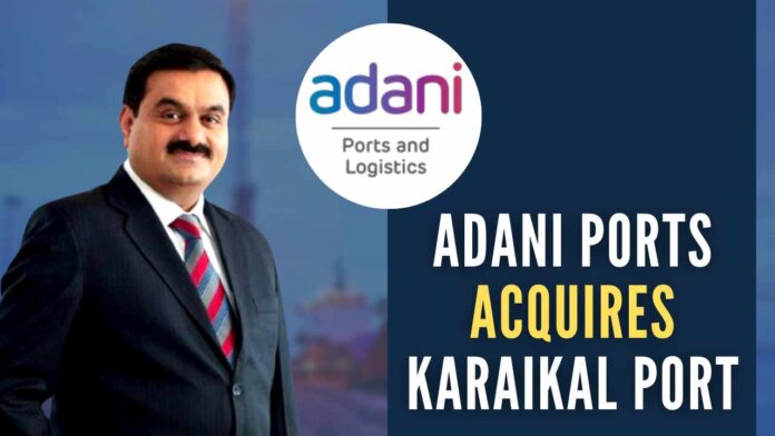 As per the resolution plan, Karaikal Port has allotted 10 lakh equity shares of Rs 10 each to APSEZ aggregating to Rs 1 crore on March 31