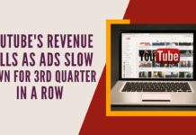 YouTube logged $6.69 bn in advertising revenue for the quarter that ended March 31, compared to $6.87 bn during the same period last year