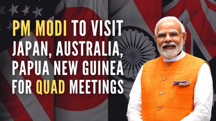 PM Modi will embark on a six-day visit of Japan, Papua New Guinea and Australia on Friday to attend three key multilateral summits including that of the G7 and the QUAD