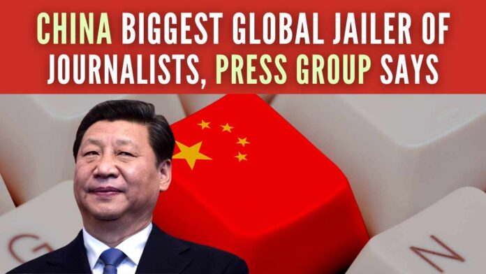 A press freedom group says China was the biggest global jailer of journalists last year with more than 100 behind bars as President Xi Jinping’s government tightened control over society