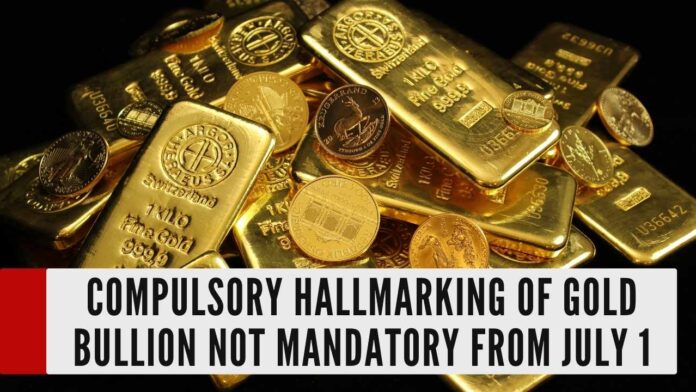 Discussions with stakeholders are going on to finalize the guidelines for hallmarking gold bullion