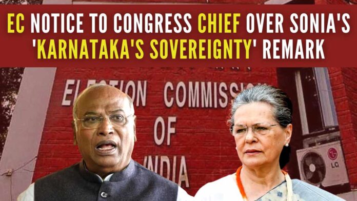 A delegation of BJP had moved the poll panel against remarks by Sonia Gandhi on 'sovereignty of Karnataka'