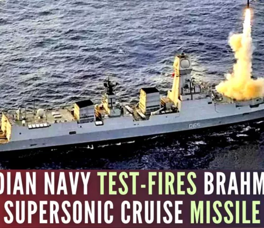 Indian Navy test-fires BrahMos supersonic cruise missile