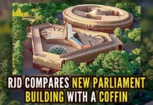 As the new building was inaugurated by PM, the ruling party in Bihar put out a tweet that showed a coffin and the new legislature building side by side