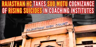 The court gave this direction in the matter of taking Suo motu cognizance on the incidents of suicide by the students of coaching institutes of Kota