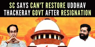 A five-judge bench headed by Chief Justice Chandrachud said the court cannot quash the resignation submitted by Thackrey