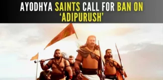 Saints claimed that the film has misrepresented the characters of Ramayana and shown Hindu deities in a 'distorted' manner -- Hanuman -- being shown with a beard and without a moustach