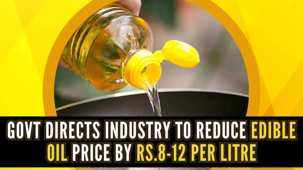 Centre Directs Edible Oil Industry to Cut Prices by Rs.8 to 12