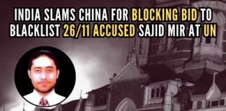 China reportedly first paused the proposal to designate Sajid Mir a global terrorist at the UN in September and It has now blocked it