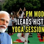 PM Modi led the yoga session at the UN headquarters in New York, where he had reached on Tuesday as part of his three-day state visit to the US