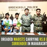 2 Maoists from Chhattisgarh, who were involved in many serious offences and were carrying a total bounty of Rs.8 lakh, surrendered before security forces