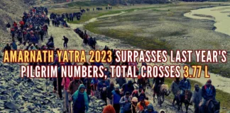 Despite inclement weather along the twin routes to Amarnath cave shrine, more than 7,000 pilgrims had 'darshan' on the 28th day of the Yatra
