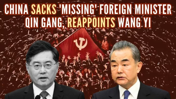Chinese Foreign Minister Qin Gang was removed from office after being missing for the past month amid affair rumours