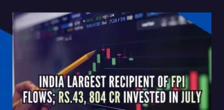 Till July 2, FPIs have invested Rs.43,804 crore in India, including investment through stock exchanges, primary market and bulk deals
