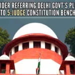 CJI Chandrachud, Justices P S Narasimha and Manoj Misra heard Delhi government's plea to pass an interim stay against the ordinance