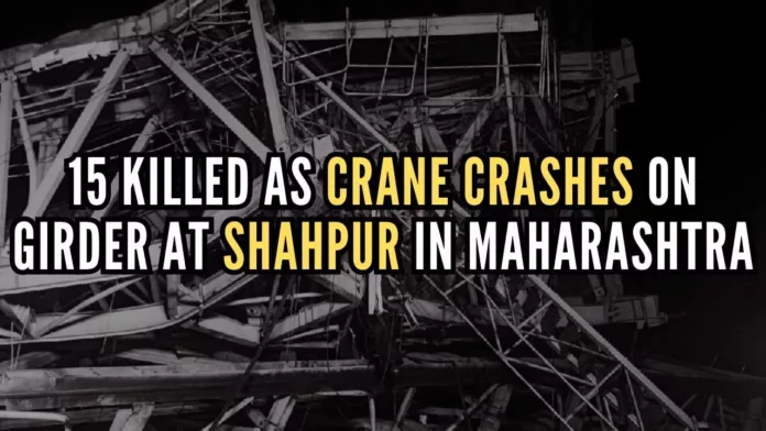 The incident occurred at around 1 a.m. on Tuesday when the massive gantry crane collapsed on the girder, trapping the workers