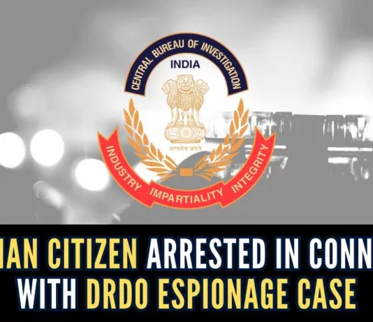Earlier, the Freelance journalist Vivek Raghuvanshi was previously arrested on May 17 for possessing sensitive documents related to DRDO