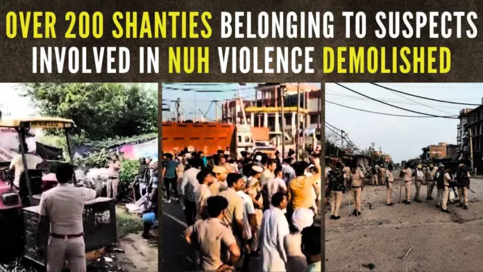 The shanties had been built illegally on land belonging to the Haryana Shahari Vikas Pradhikaran was inhabited by illegal immigrants from Bangladesh