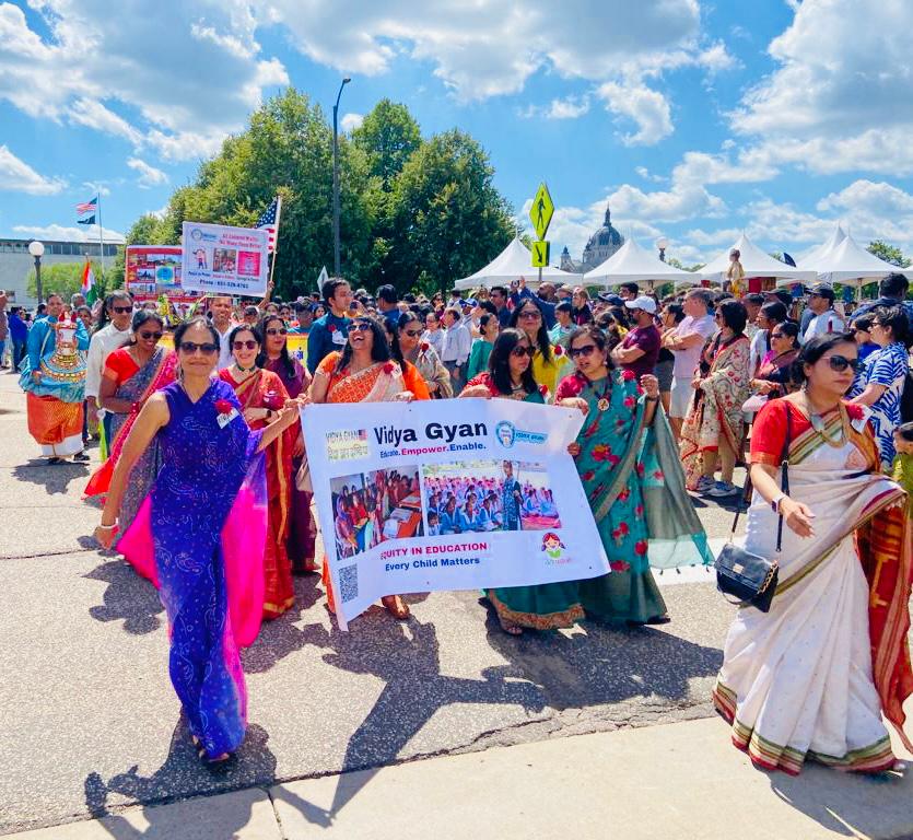Empowered Women in Saree marching