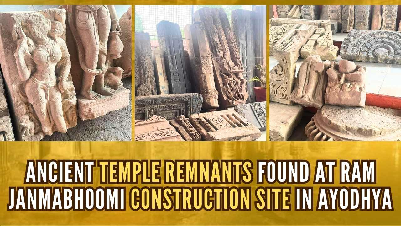 Photographs of the objects discovered during excavation during the temple's construction have been revealed for the first time, including more than a dozen statues, pillars, stones, etcv