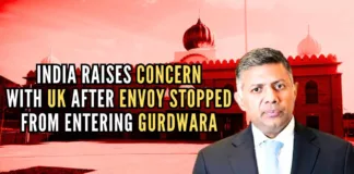 India raised the issue of stopping High Commissioner to the UK, Vikram Doraiswami by a few radicals from entering a gurdwara in Scotland's Glasgow