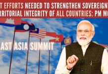 In an address at the East Asia Summit, Modi also said that India believes that the Code of Conduct for the South China Sea should be effective and compliant with the UNCLOS