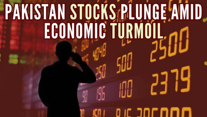 The benchmark index tanked over 2 percent amid fears over the worsening economic condition of Pakistan