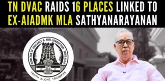 The DVAC raided 16 places linked to the former MLA, including premises in Chennai and Coimbatore
