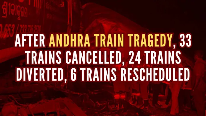 3 coaches were involved in rear collision between the Visakhapatnam-Palasa passenger train and the Visakhapatnam-Ragada passenger train