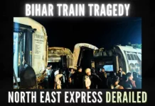 The North East Express was derailed at Raghunathpur railway station at 9.53 pm on Wednesday wherein 4 persons were killed and several injured