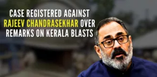 The complaint was on Chandrasekhar’s reaction in the social media soon after the Kochi blasts took place at a congregation of Jehovah's Witnesses