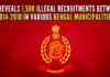 1,500 illegal recruitments were made in 15 municipalities scattered over districts like North 24 Parganas, South 24 Parganas, Hooghly, Nadia and Purulia