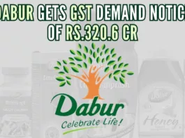 The regulatory filing about the GST demand notice was filed by Dabur just before the stock market closed
