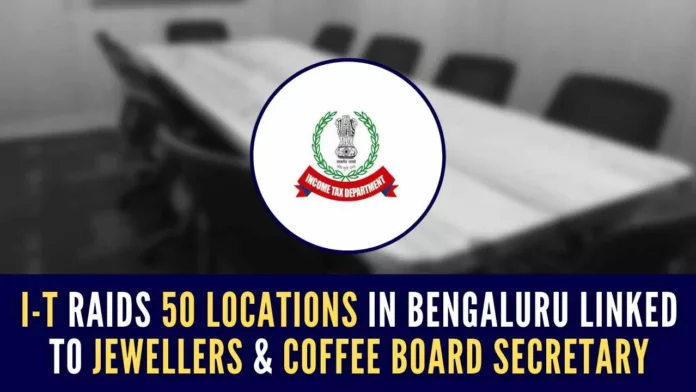 Raids were taking place at the offices and residences of jewellers, and also at the premises linked to M Chandrashekar, Secretary, Coffee Board